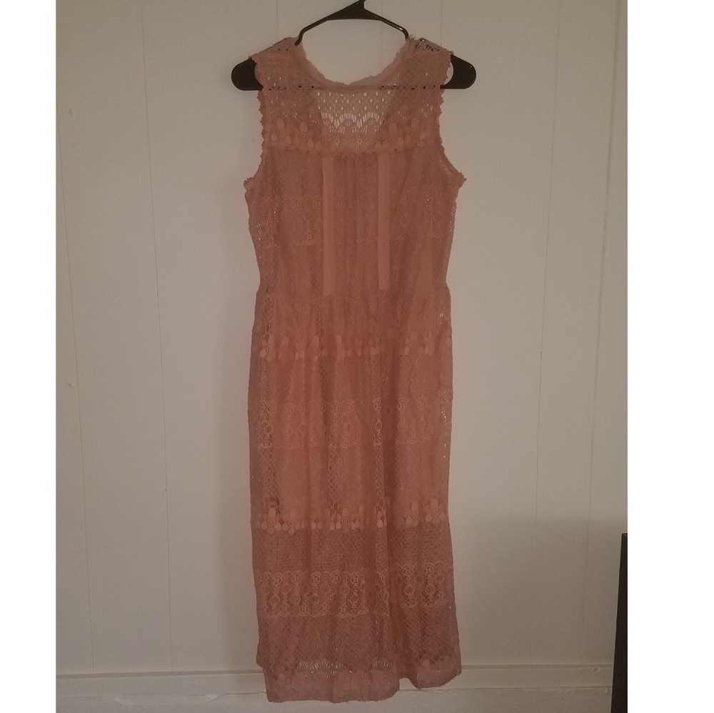 Coral prairie dress